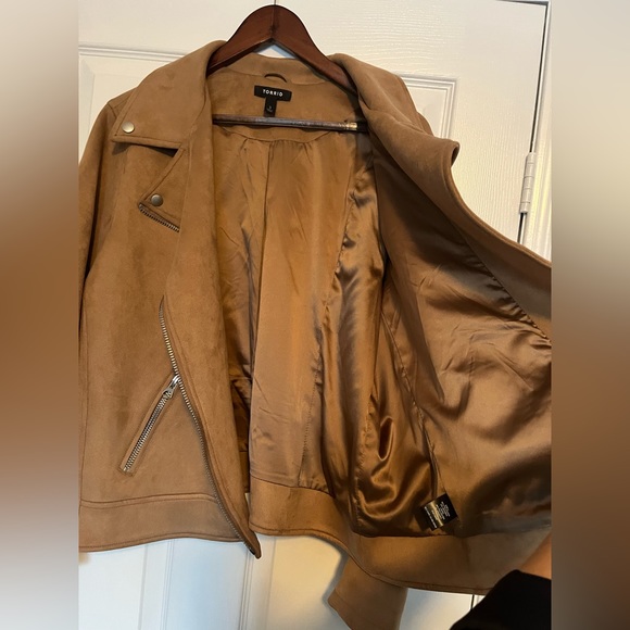 Torrid size 3x brown stretch faux suede moto jacket- LIKE NEW condition! - Picture 6 of 9